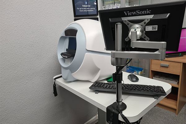 Eye examination equipment in the Stone Cross testing room